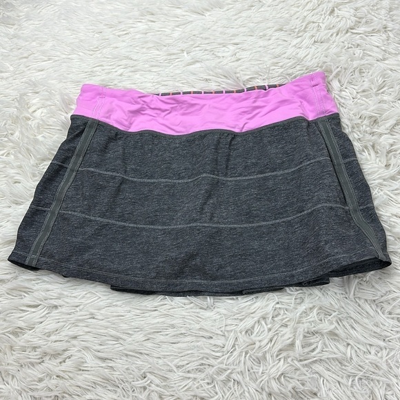 Lululemon Pace Rival Skirt *4-way Stretch Heathered Texture Printed Grey - Picture 1 of 7